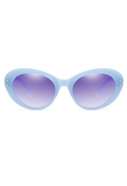نظارة شمسية ريترو بإطار عين القطة باللون الأزرق