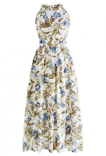 فستان ماكسي مطبوع برقبة رسن من Summer Garden