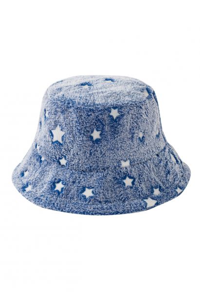 قبعة دلو السماء المرصعة بالنجوم باللون الأزرق