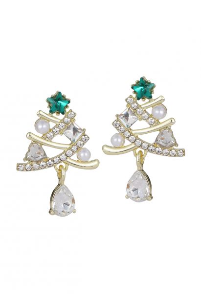 Emerald Star Hollow Out Tree Earrings