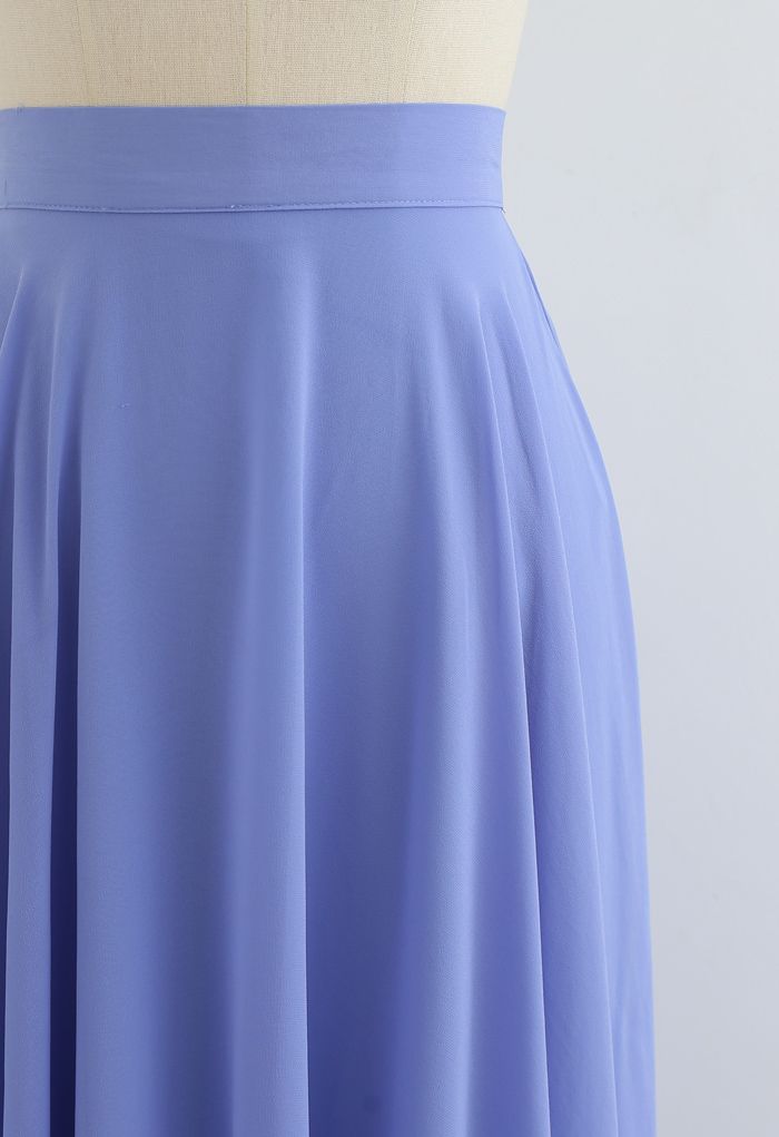 تنورة ماكسي شيفون المفضلة الخالدة باللون الأزرق الفاتح