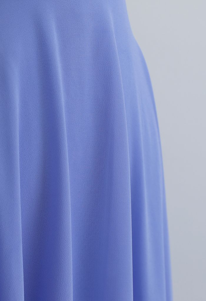 تنورة ماكسي شيفون المفضلة الخالدة باللون الأزرق الفاتح