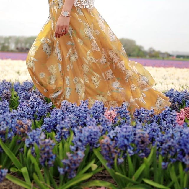 تنورة ماكسي شيفون من Flower Season باللون الكحلي