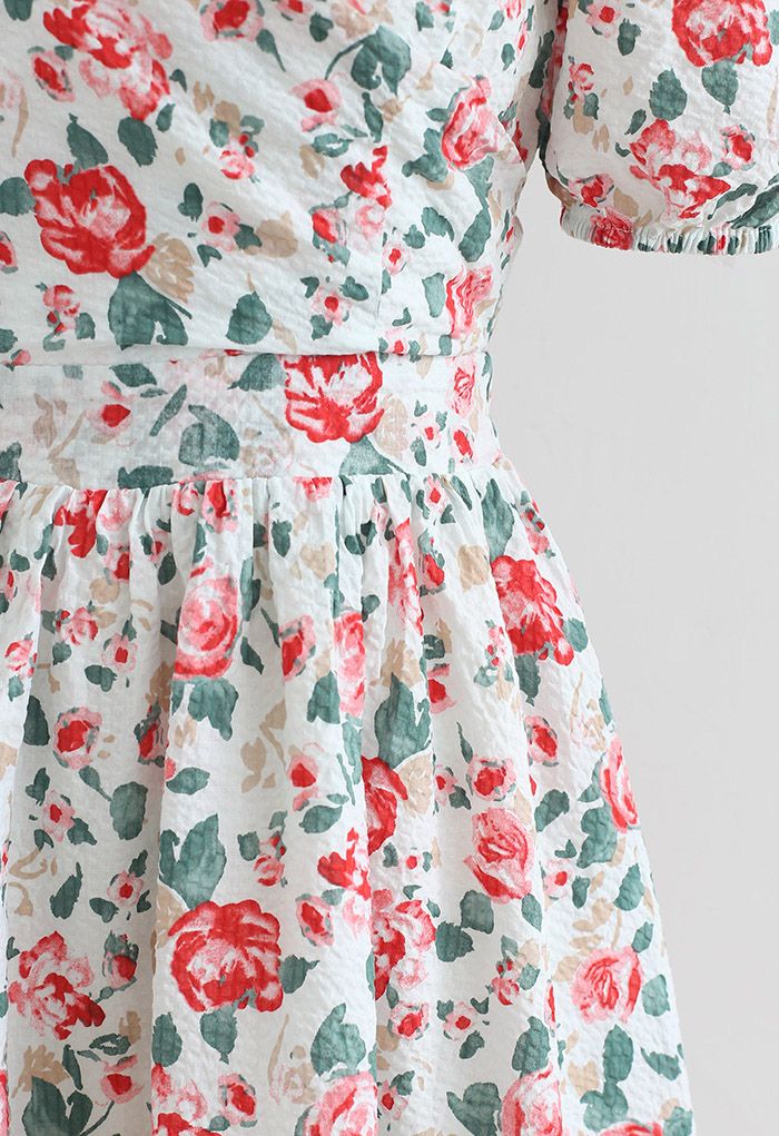 فستان بألوان مائية برباط من الخلف بألوان مائية من Red Rose Blossom
