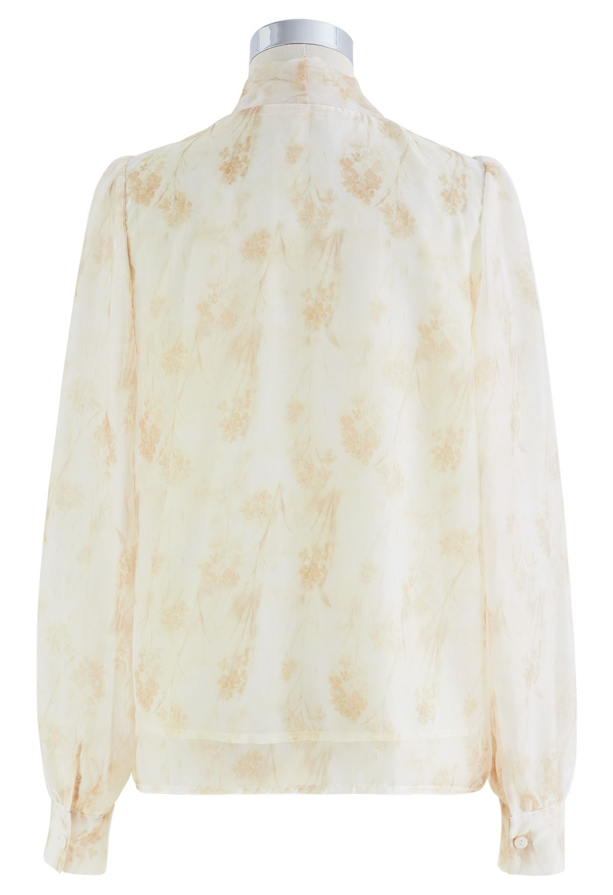 قميص بونوت زهري شبه شفاف بألوان مائية في المشمش