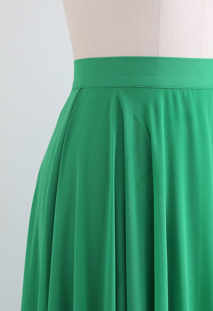 تنورة شيفون ماكسي المفضلة الخالدة باللون الأخضر
