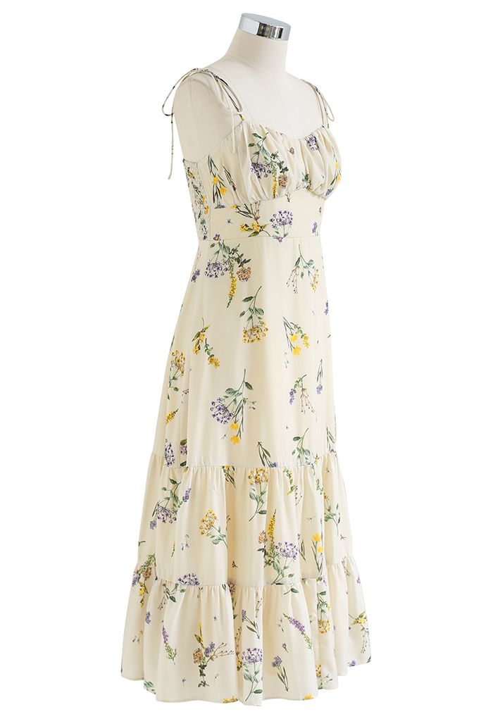 فستان كامي ميدي بطبعات زهور وايلد فلورز