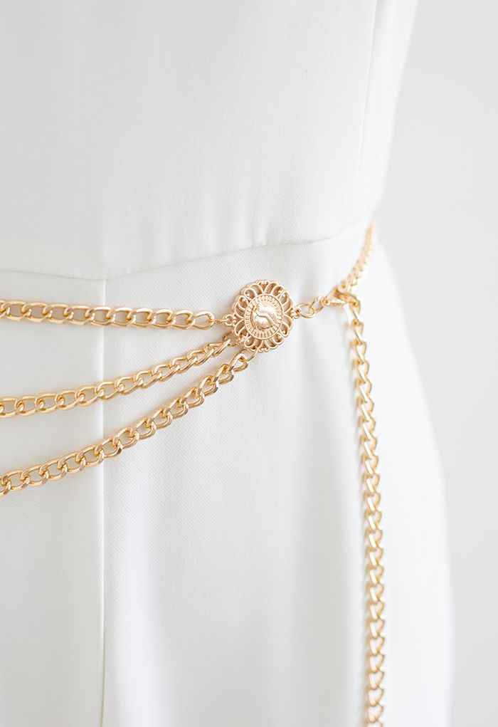حزام سلسلة ذهبي متعدد الطبقات