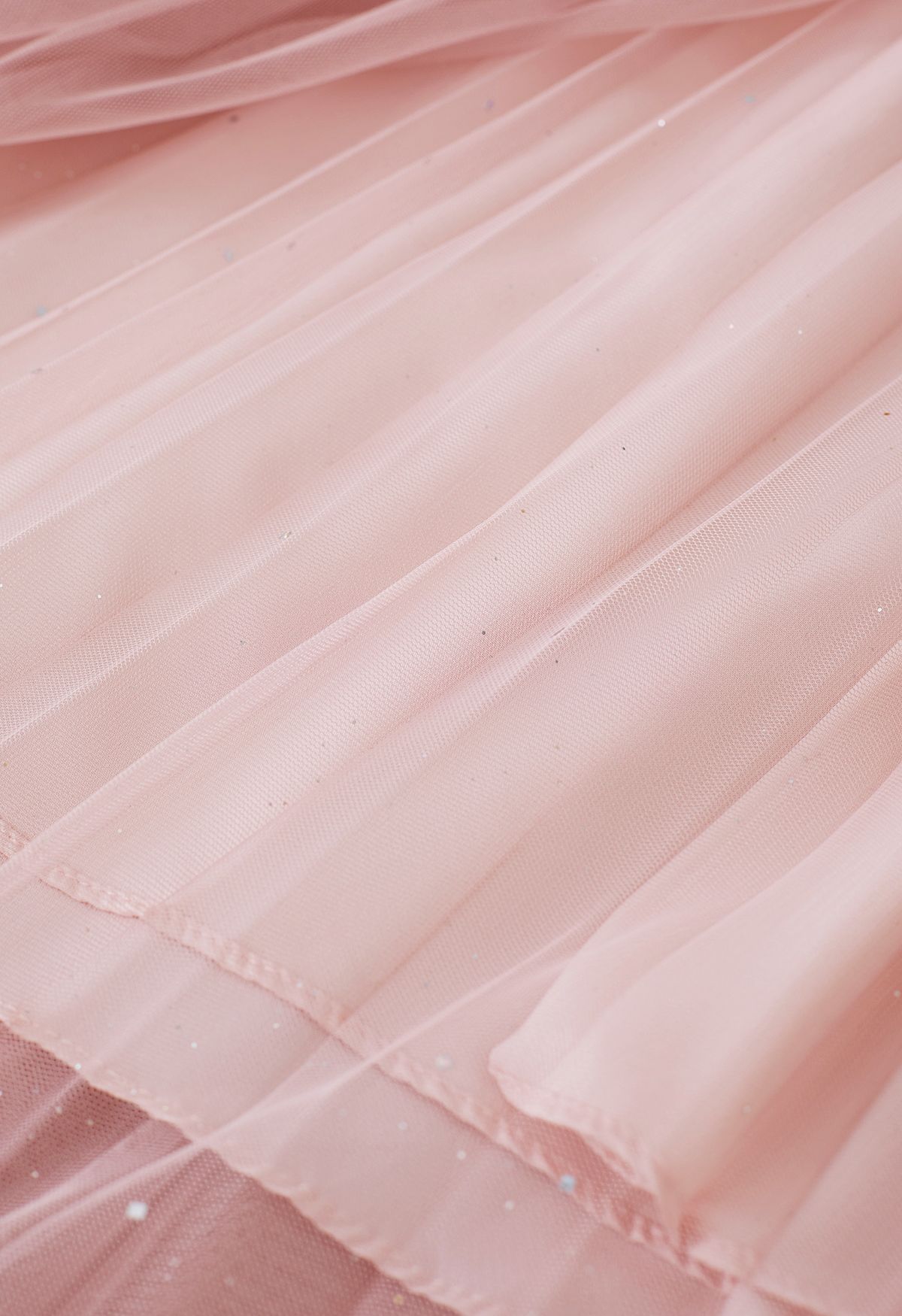 تنورة Venus Glitter Mesh تول متوسطة الطول باللون الوردي