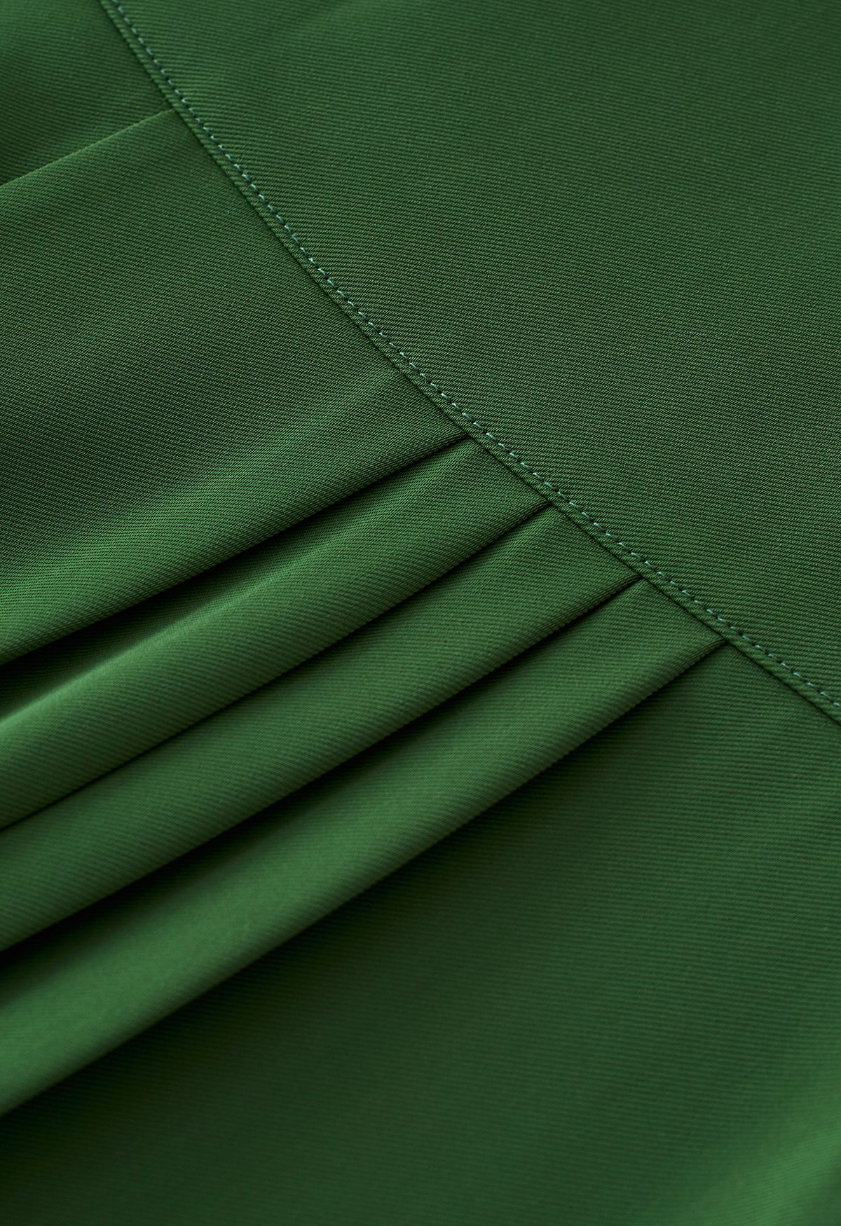 Bowknot عالية الخصر بنطلون واسع الساق باللون الأخضر الداكن