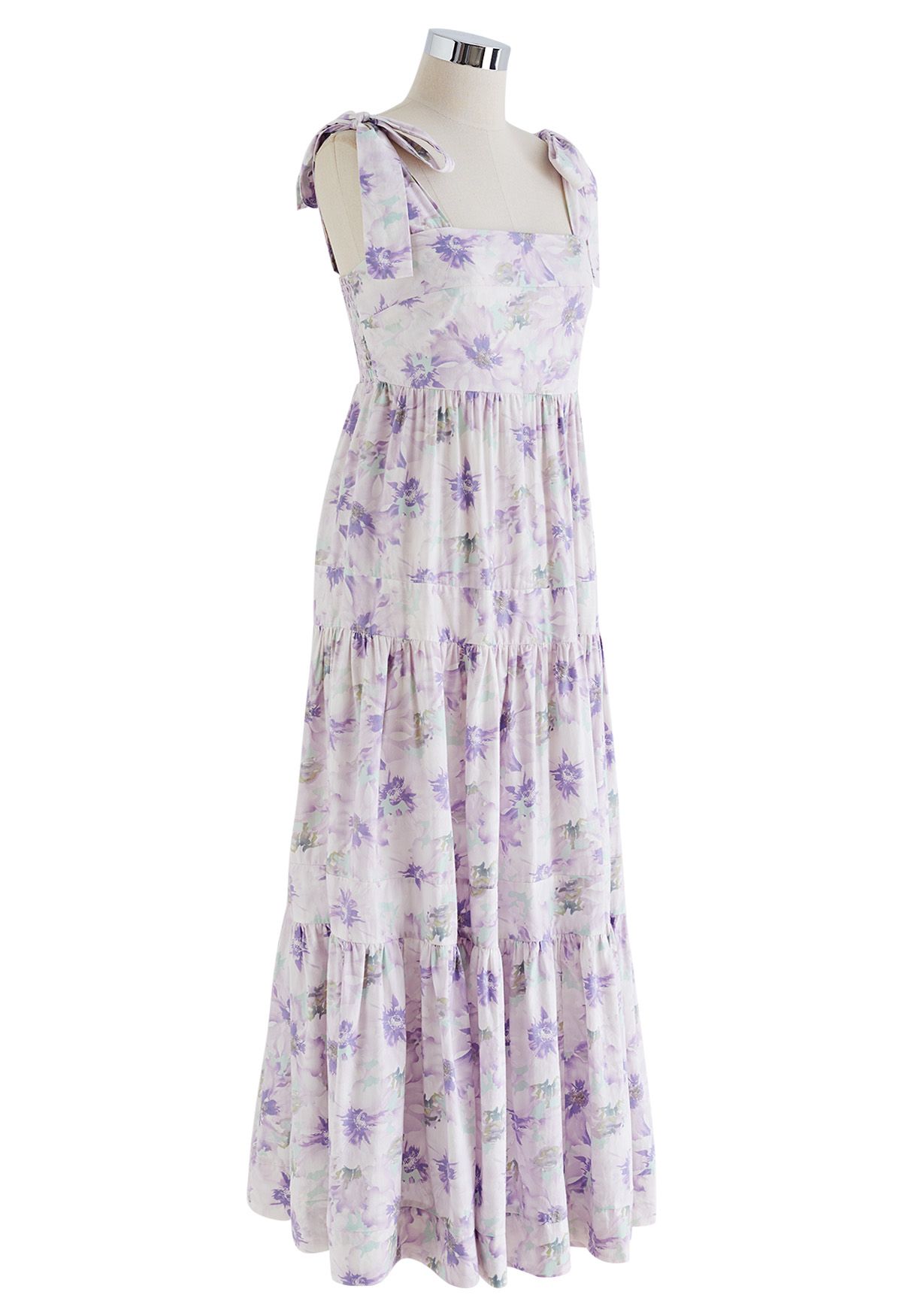 فستان ماكسي برباط ورباط من Lilac Blossom