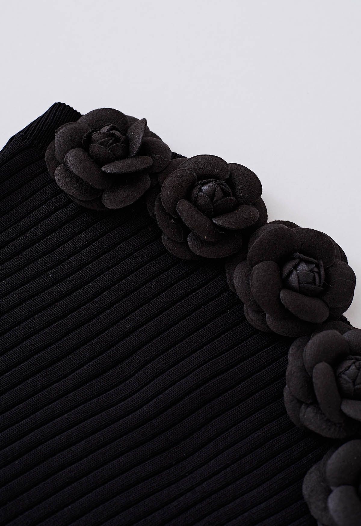 3D الأزهار بسط أنبوب علوي باللون الأسود