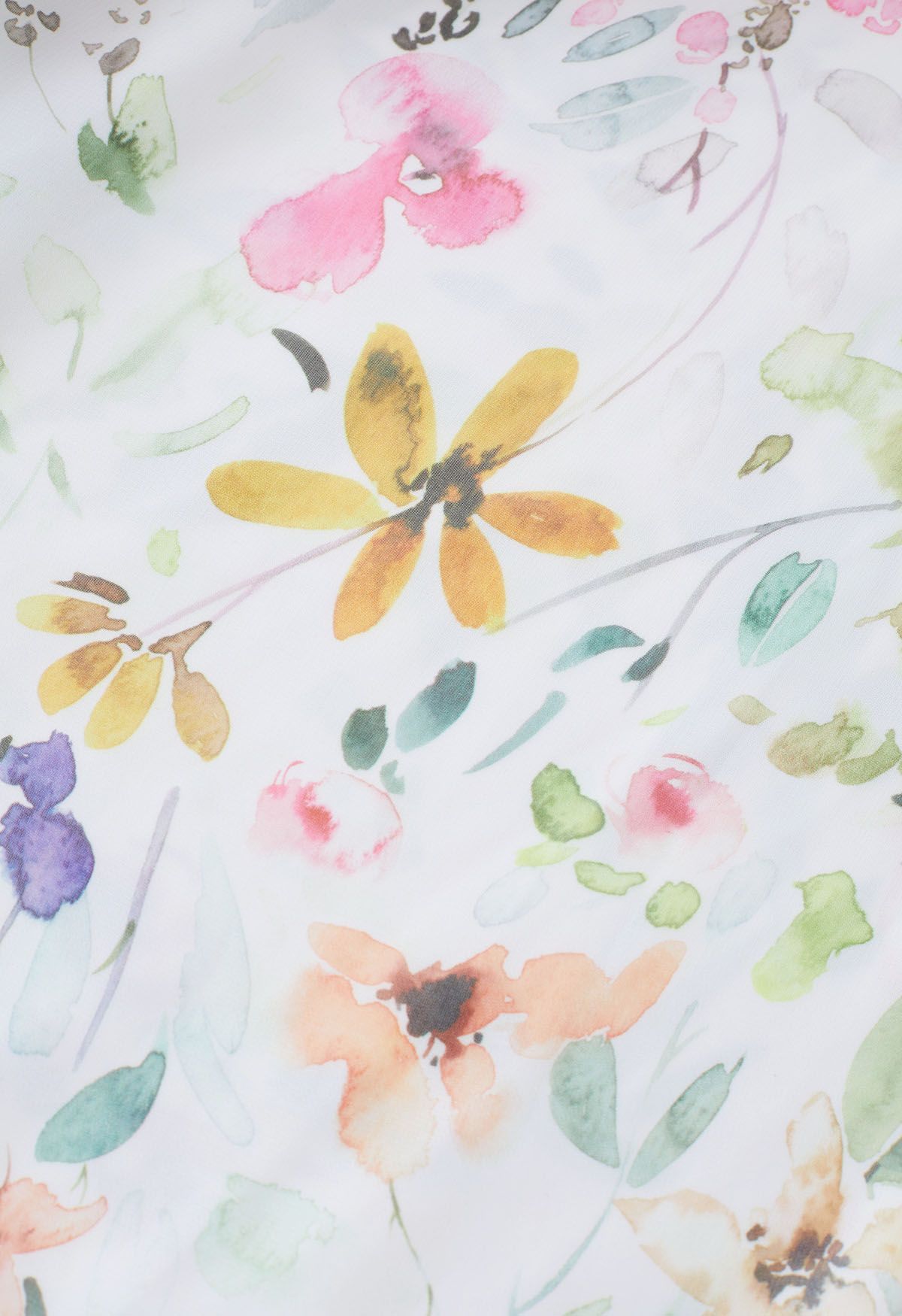 تنورة ماكسي شيفون بطبعة زهور وايلد ألوان مائية