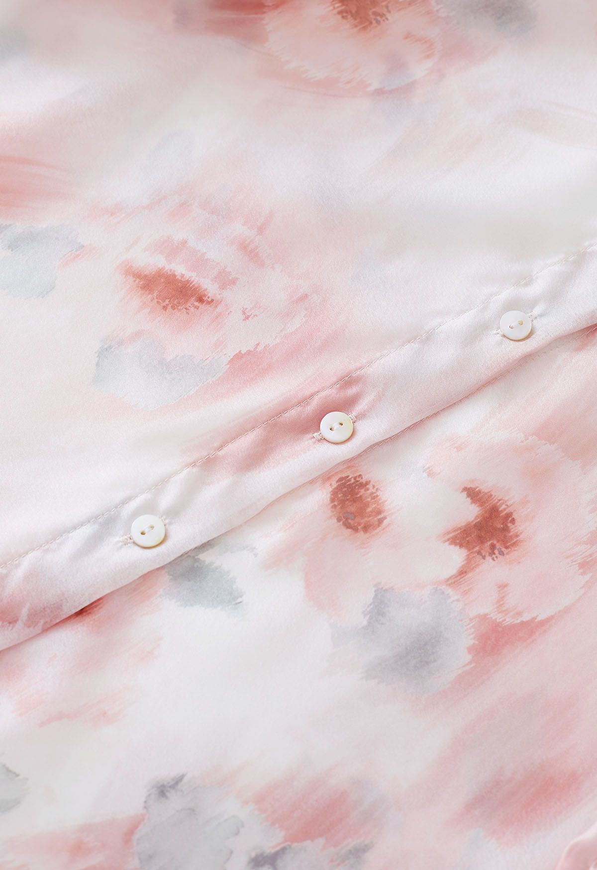 ألوان مائية الزهور بونوت قميص شفاف في المرجان