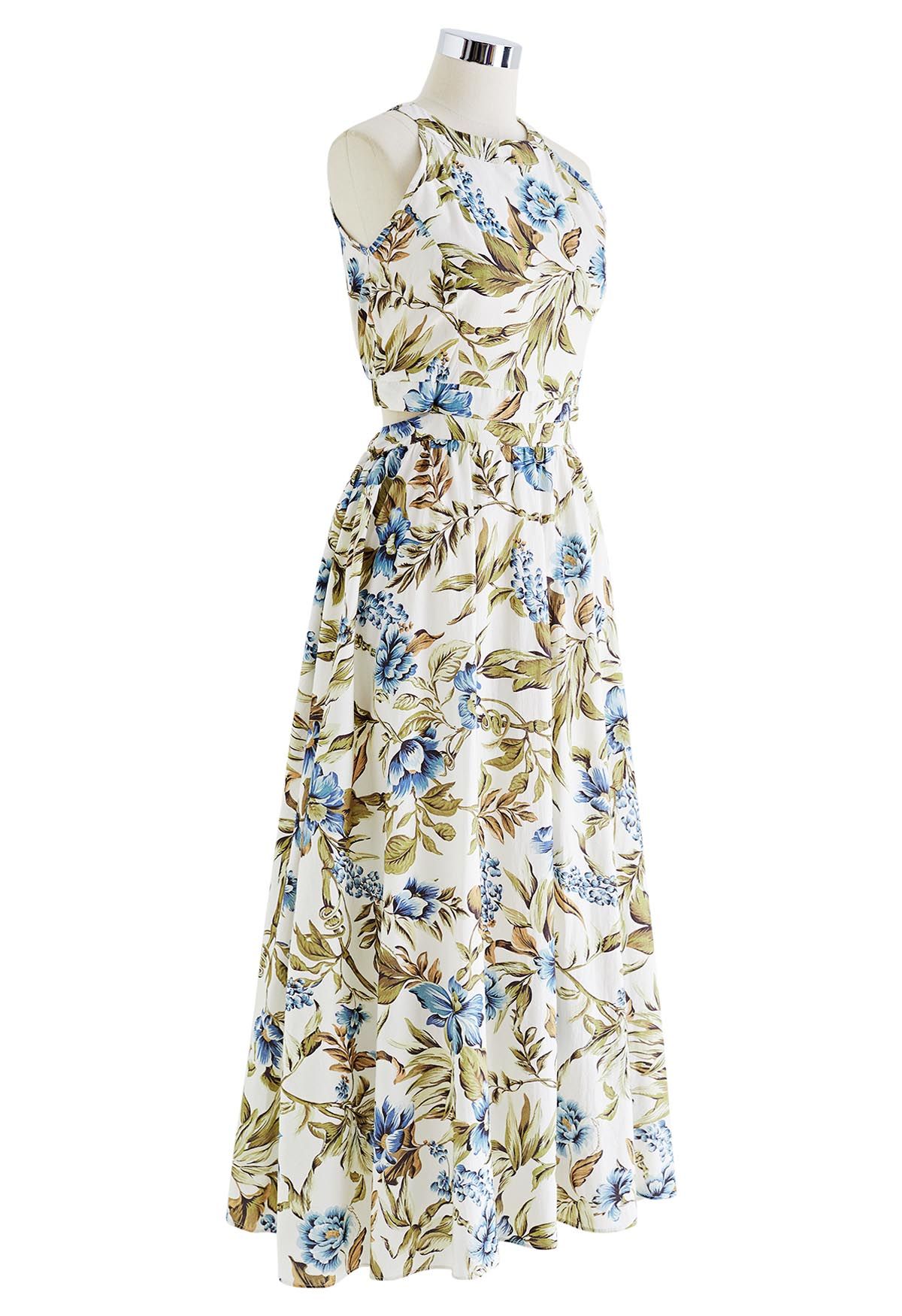 فستان ماكسي مطبوع برقبة رسن من Summer Garden