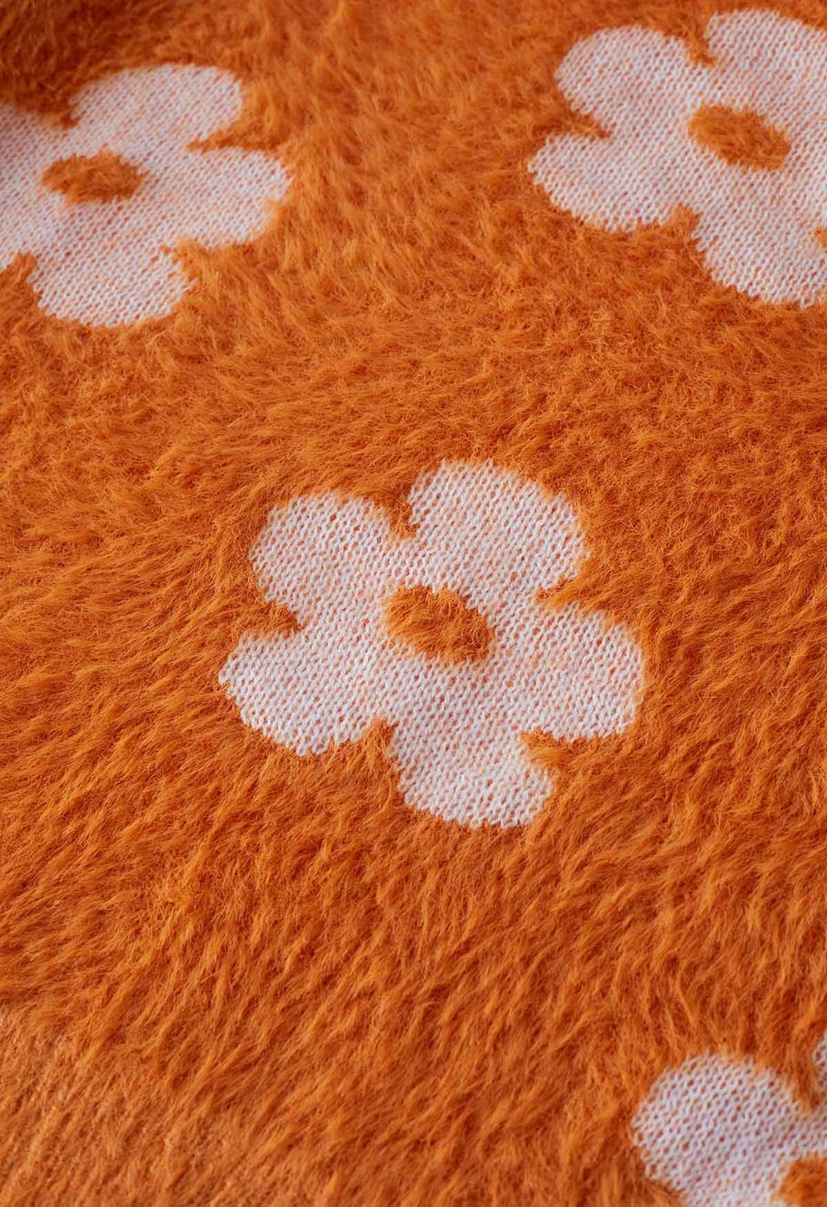 كارديجان محبوك من Cuteness Flowers باللون البرتقالي
