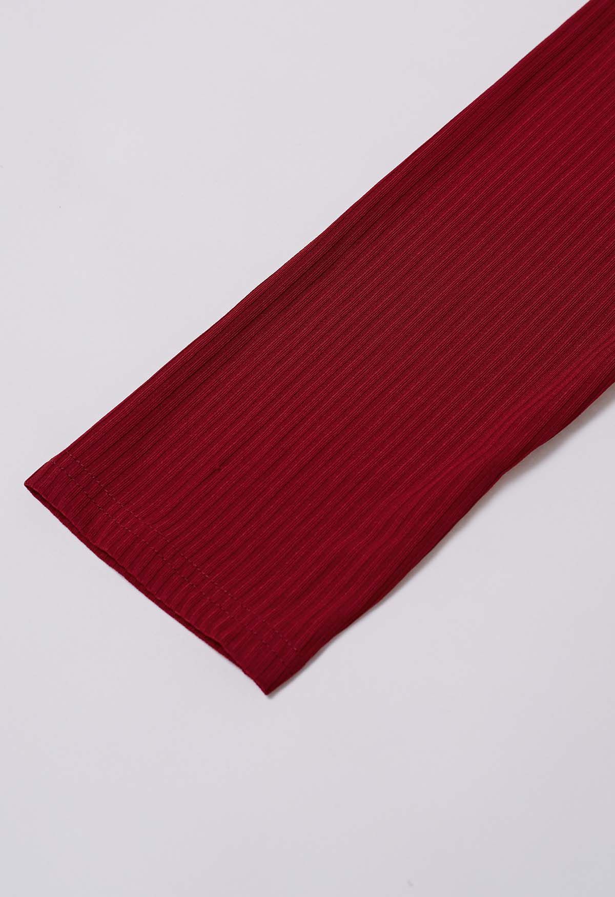 فستان حورية البحر بربطة عنق وخصر من Surplice باللون الأحمر