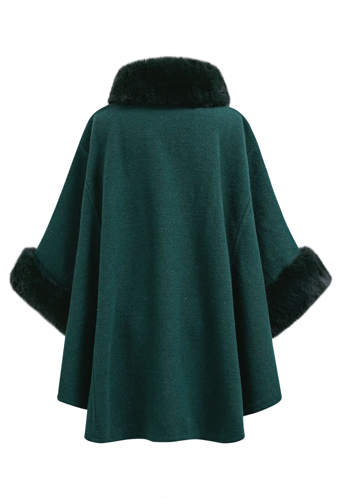 المعطف الذاتي التعادل Bowknot فو الفراء باللون الأخضر الداكن