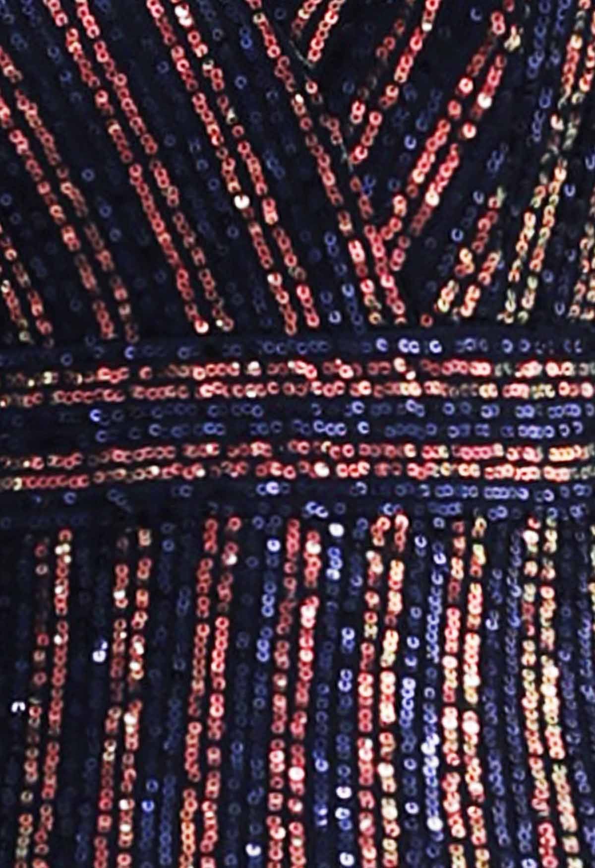 ساحر الخامس الرقبة البراقة ثوب حورية البحر باللون البحرية
