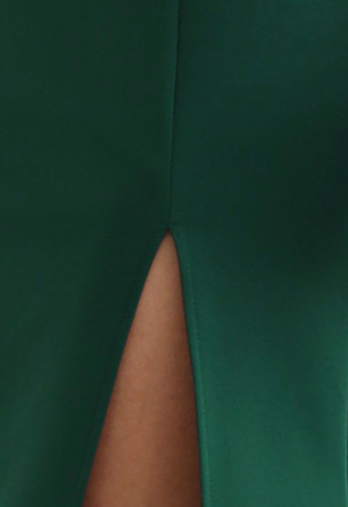 ربطة الكتف عالية الشق ثوب ماكسي باللون الأخضر الداكن