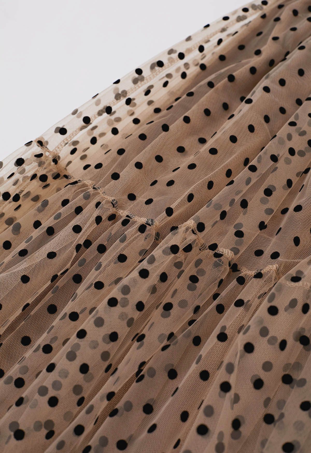 Can't Let Go Dots Mesh Tulle Skirt in Caramel