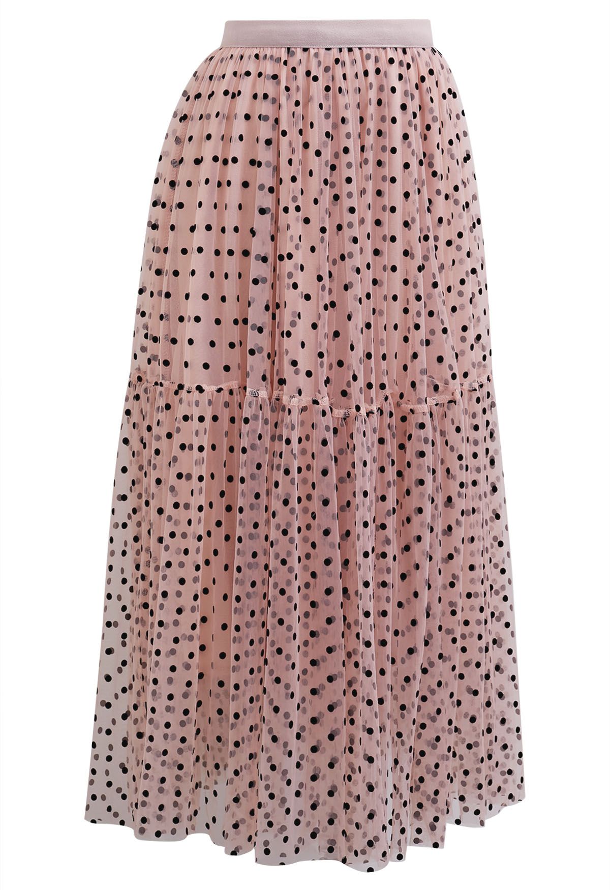 Can't Let Go Dots Mesh Tulle Skirt in Dusty Pink