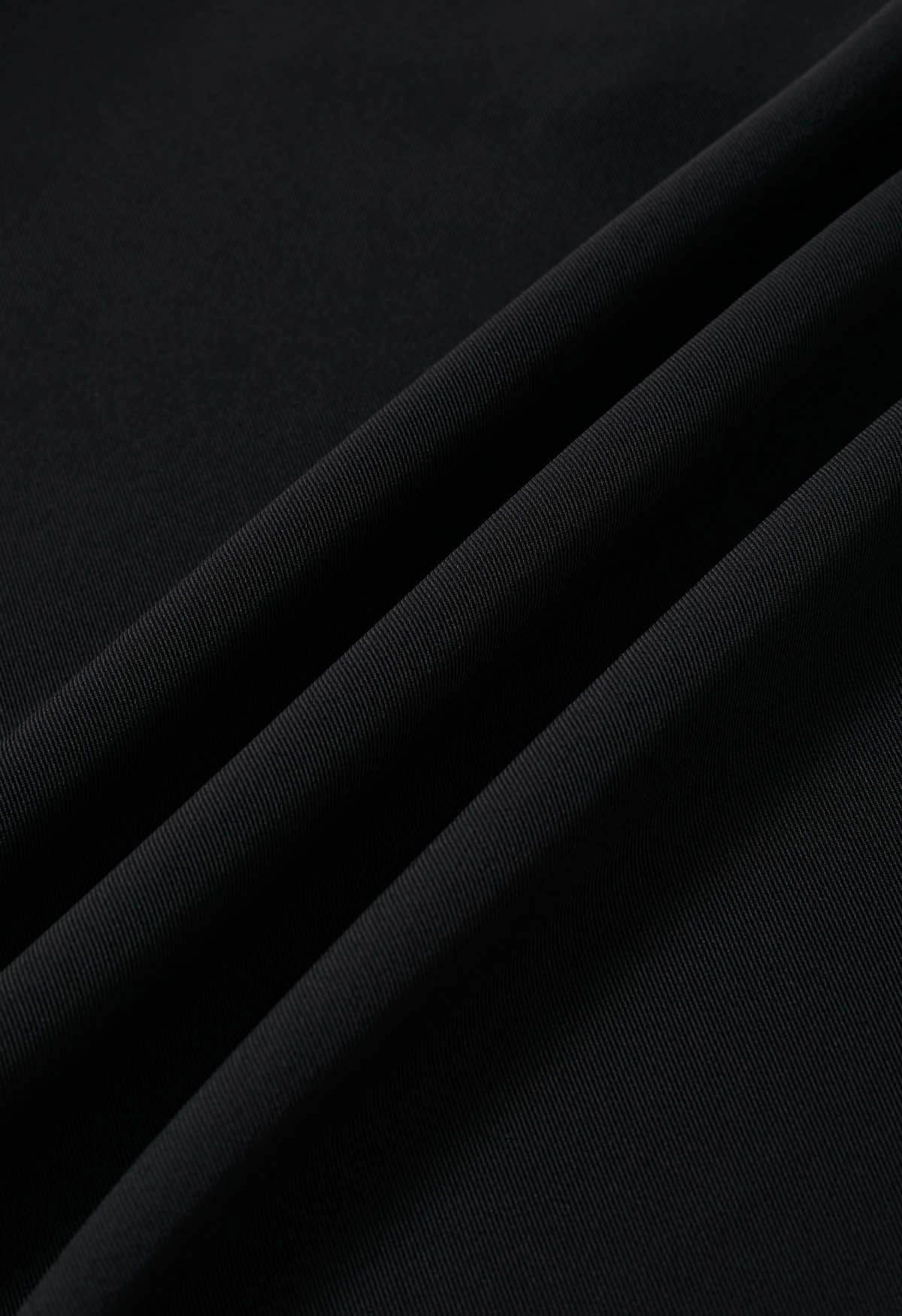 أنيقة الوهم مربوط تنورة ماكسي مضيئة باللون الأسود