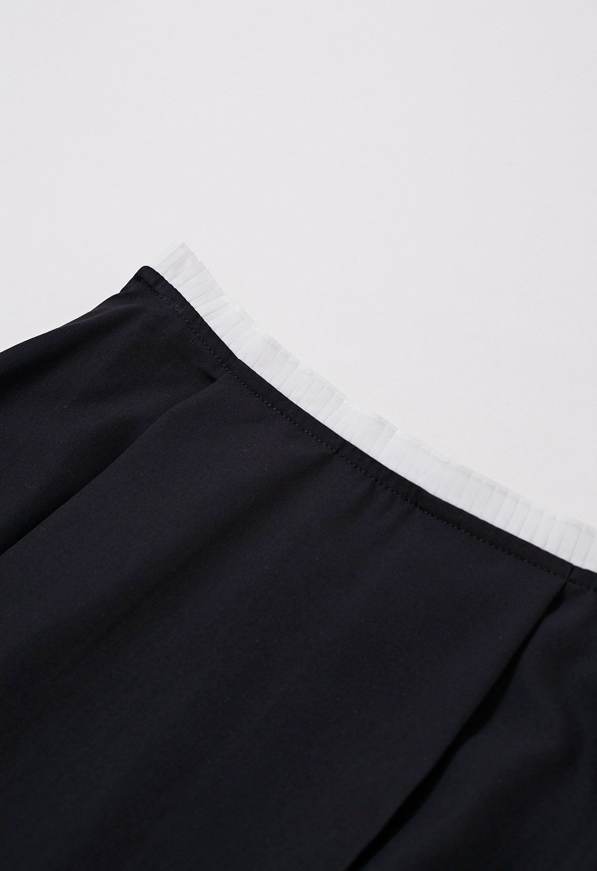 تنورة ماكسي بحزام خصر متباين اللون باللون الأسود