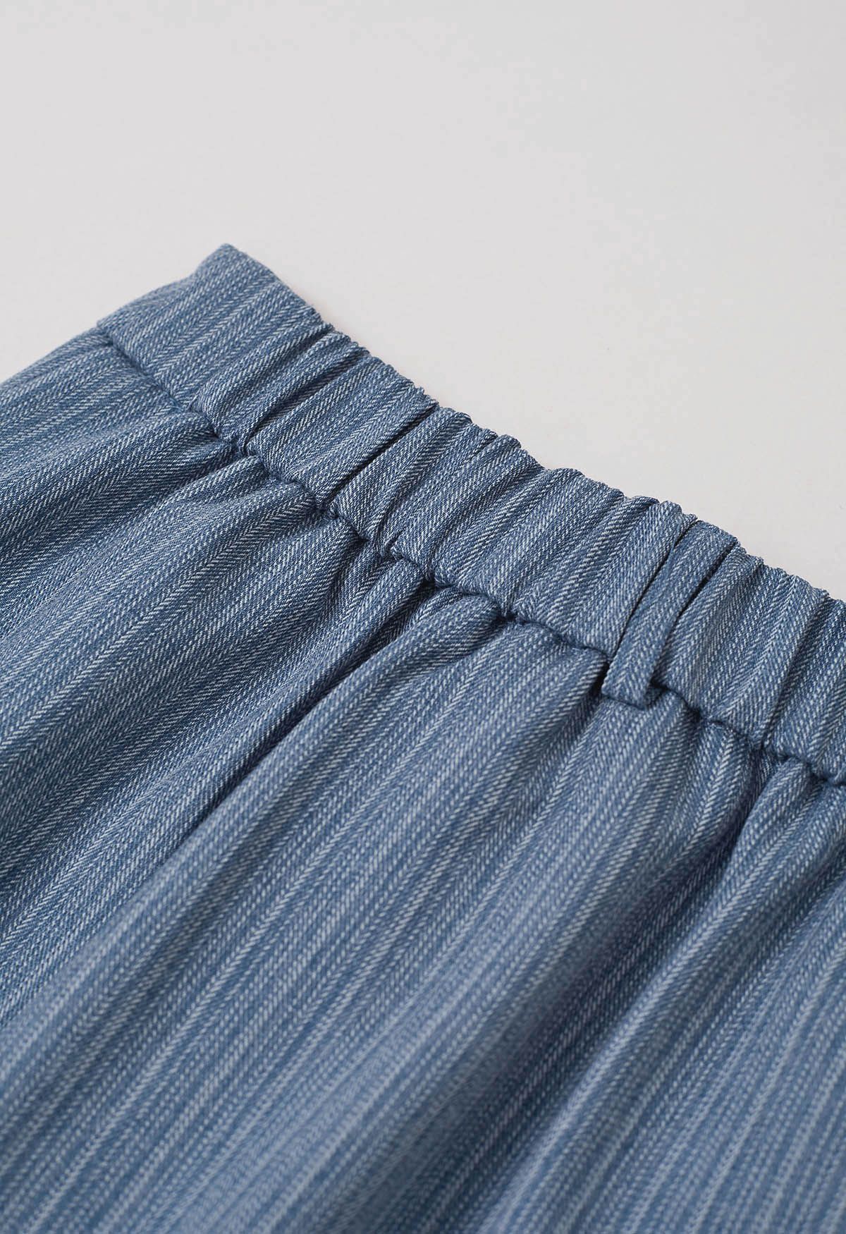 Everlasting Striped Side Pocket Mini Skorts in Blue