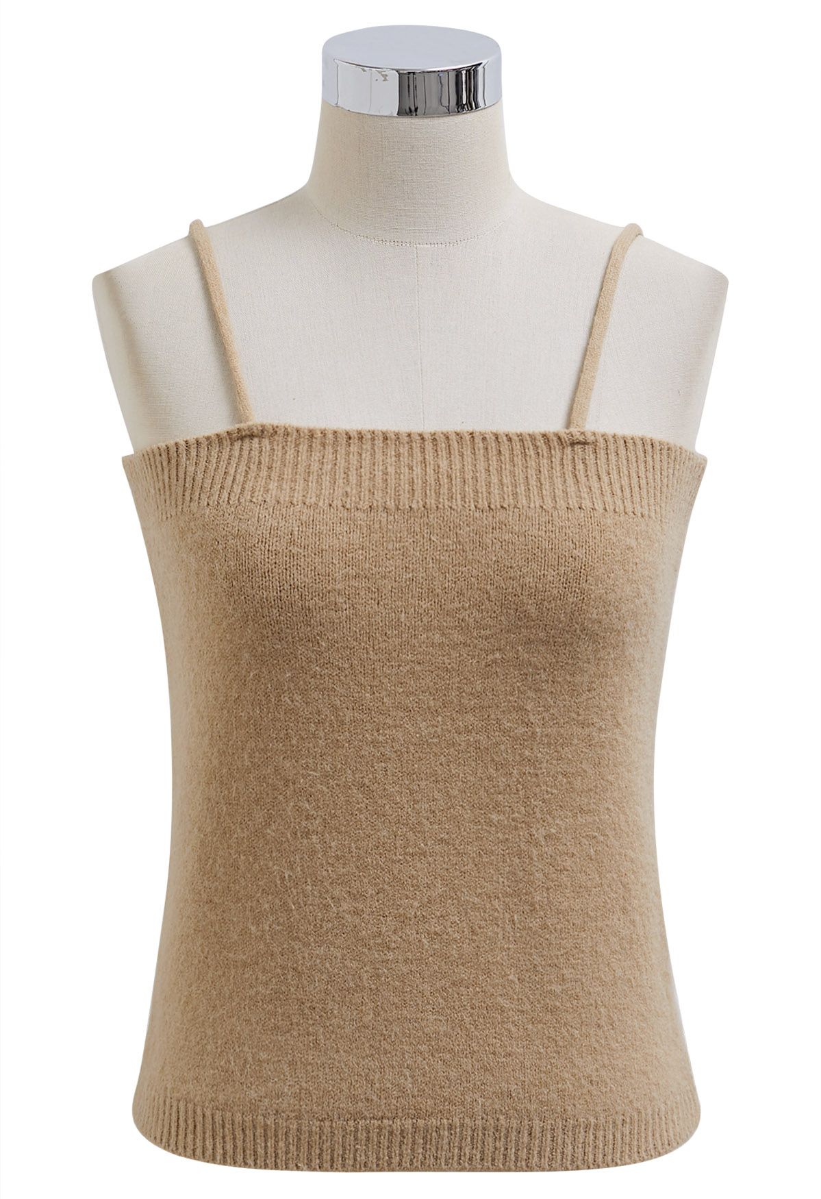 Mesmerizing Bowknot Cami Top and Sweater Set in Camel