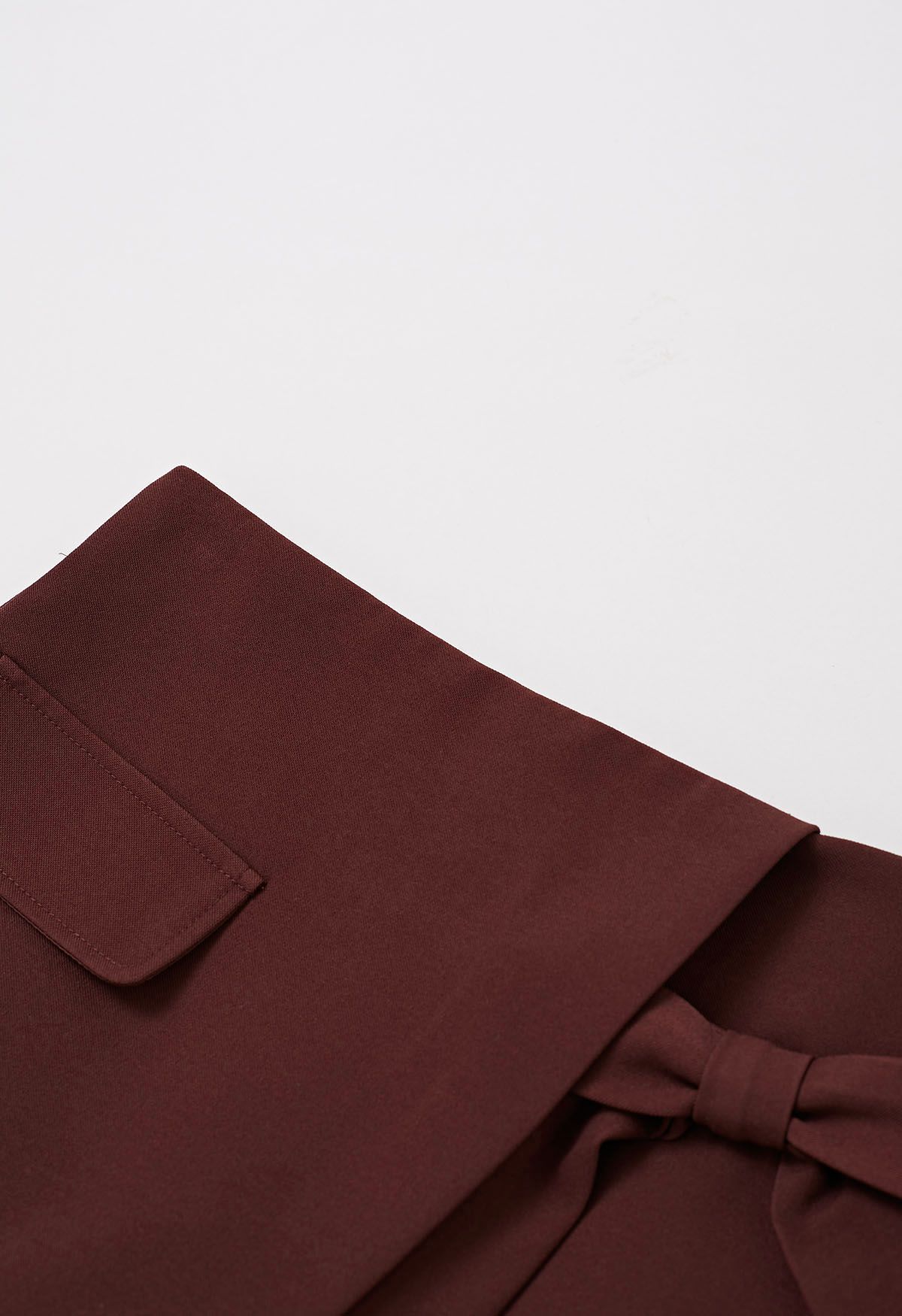 Statement Bowknot Flap Mini Skorts in Burgundy