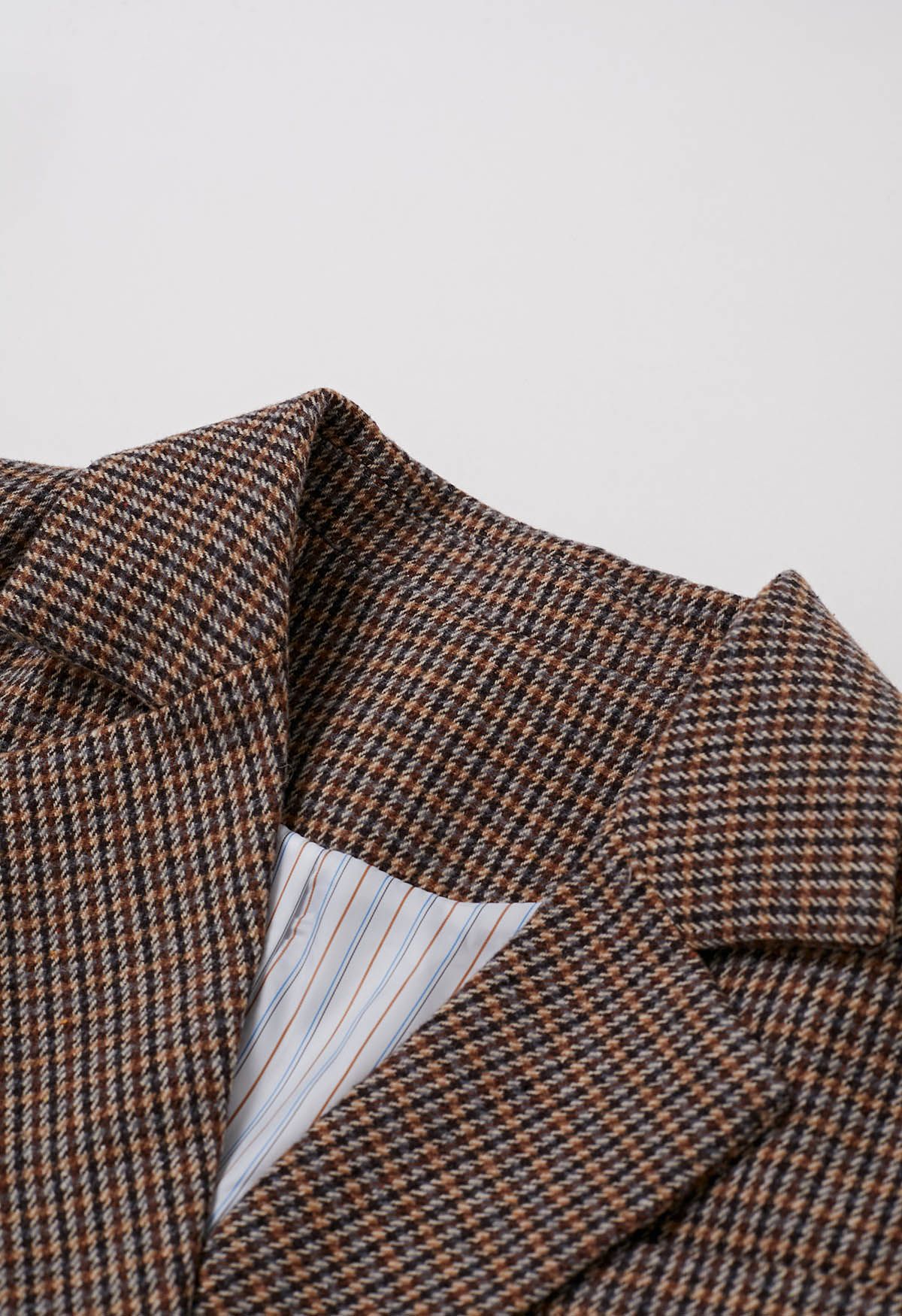 Refined Houndstooth Double-Breasted Wool-Blend Blazer