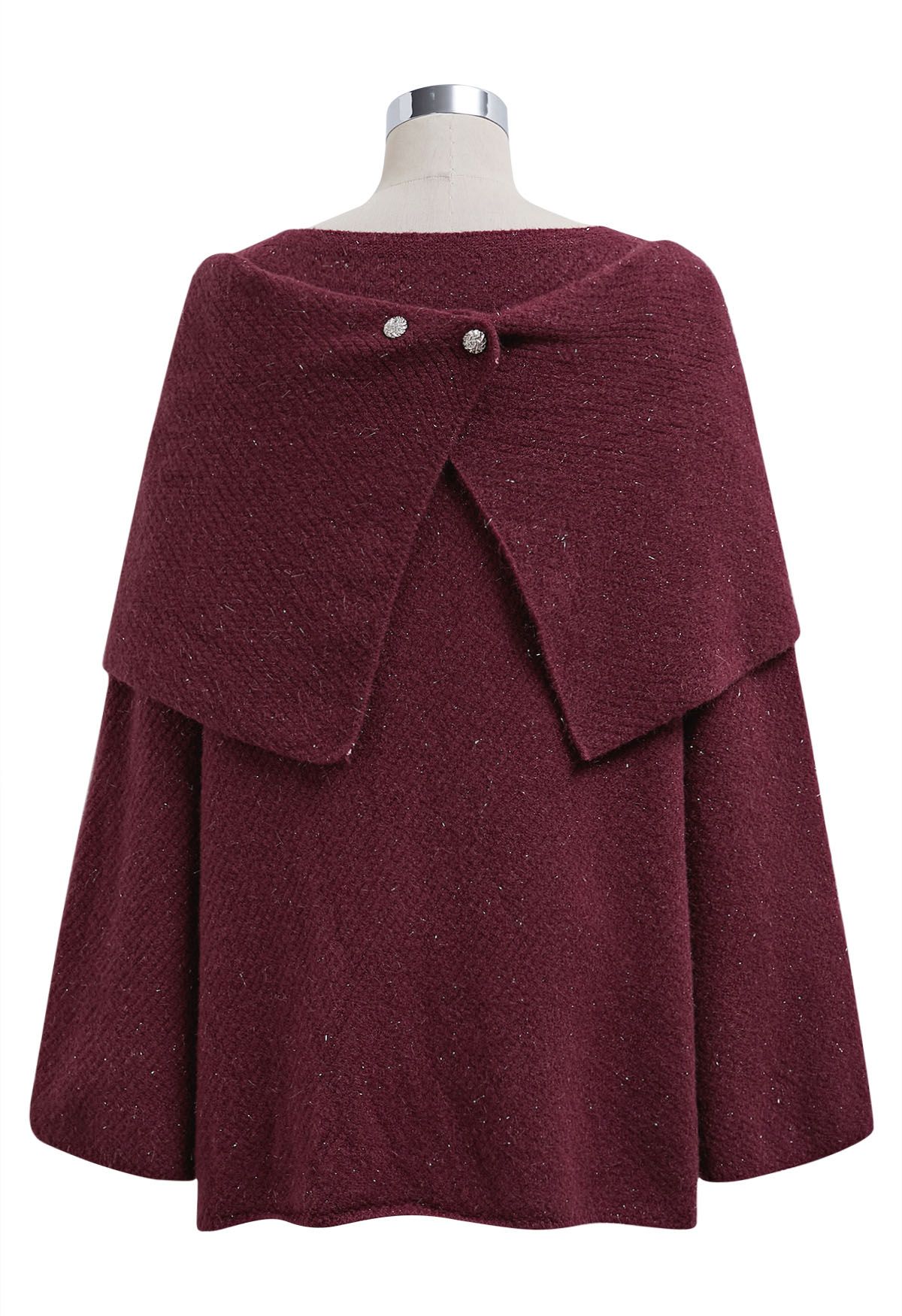 Bowknot 2 Pieces Metallic Mix Knit Sweater Dress in Plum