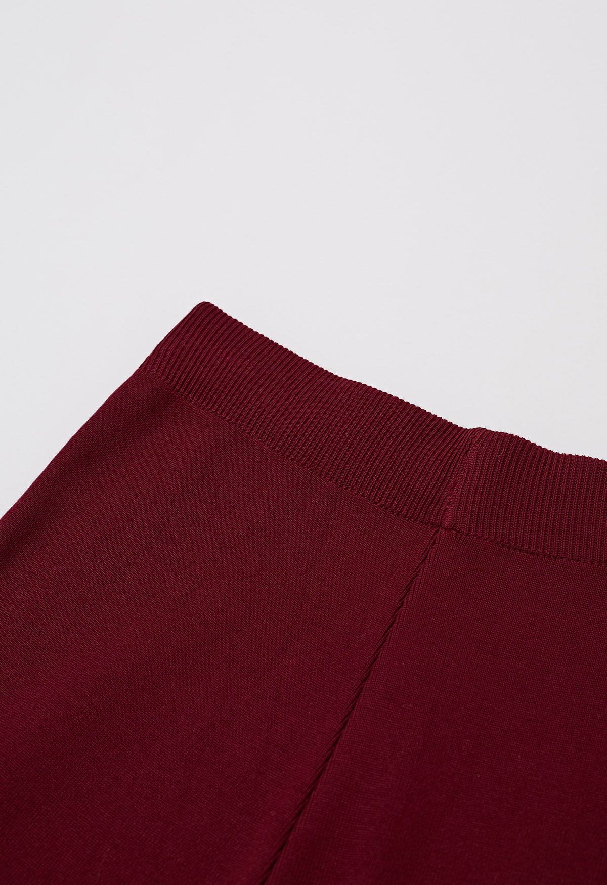 Heart Patch Knit Sweater and Pants Set in Burgundy