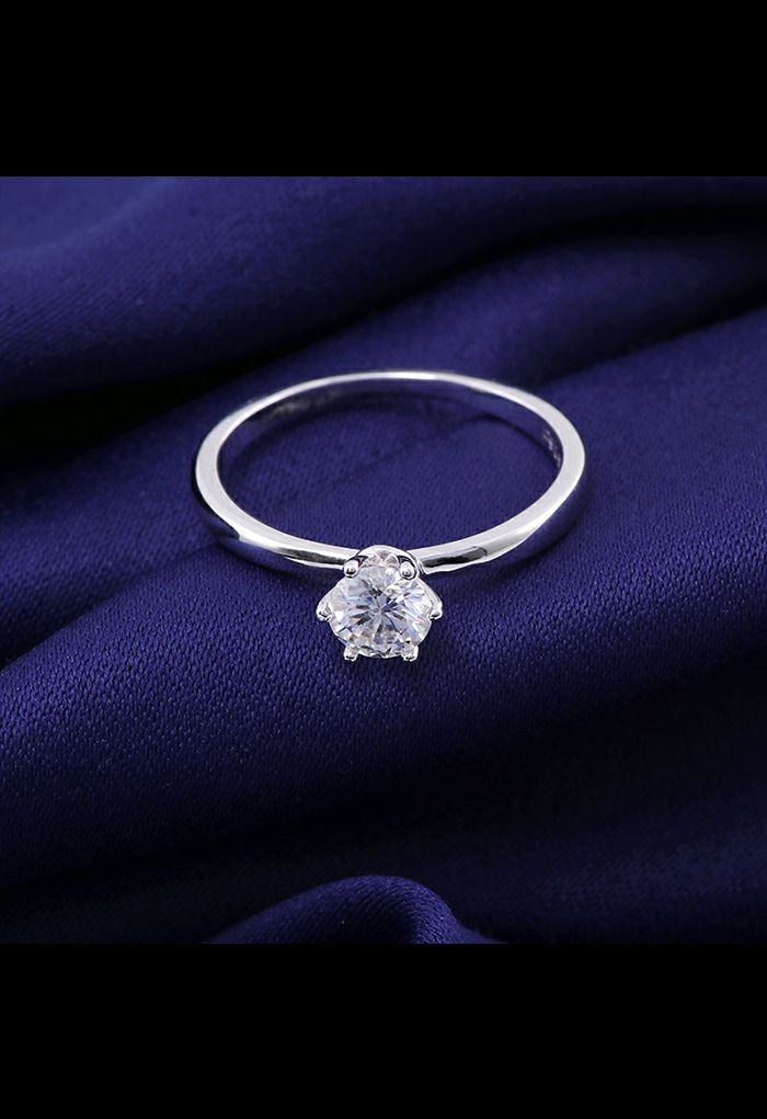 البساطة خاتم الماس المويسانتي الدائري
