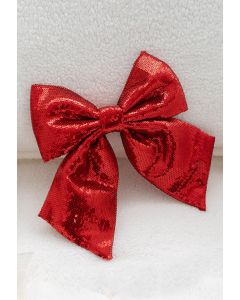 زخرفة عيد الميلاد Bowknot كاملة الترتر باللون الأحمر