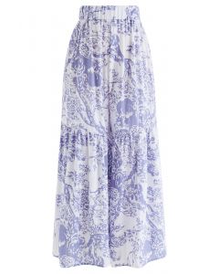 Branch Printed Breezy Frill Pants