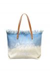حقيبة يد قماشية بلونين من Summer Vibes باللون الأزرق