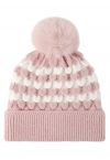قبعة صغيرة بوم بوم كتلة اللون باللون الوردي