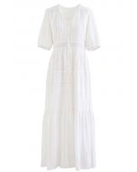 فستان باتايا فاكاي ماكسي أبيض كروشيه